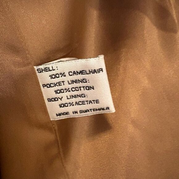 VTG Larry Levine 100% Camel Hair Coat Size 14 quiet luxury classic overcoat - Picture 8 of 9